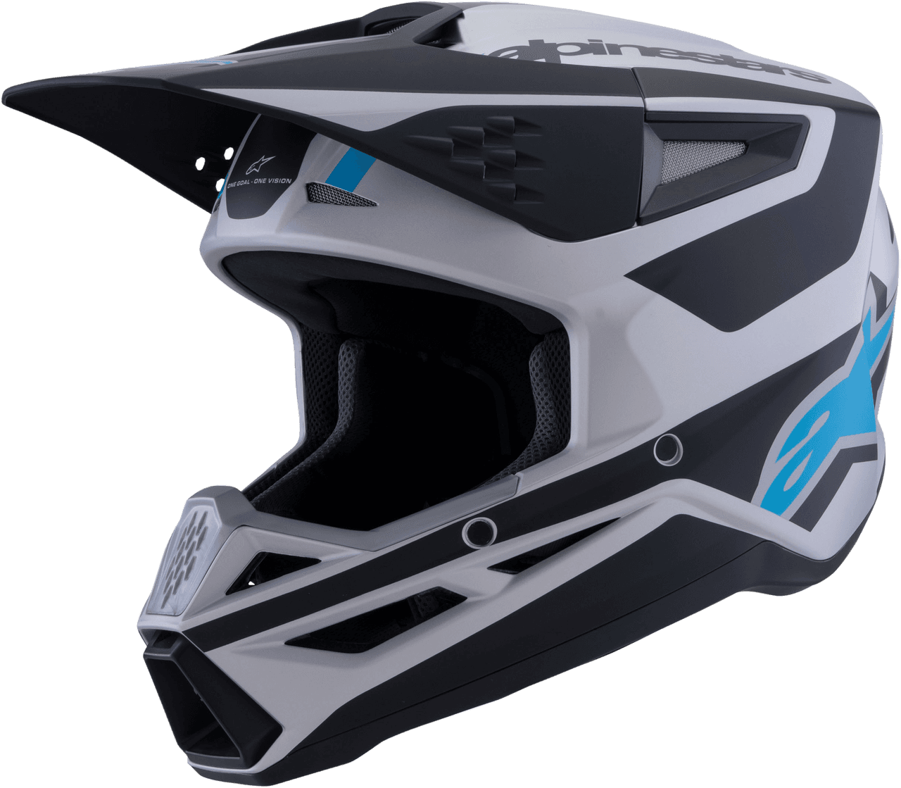 Alpinestars SM3 Heat Helmet Silver/Blue/Black Matt LG