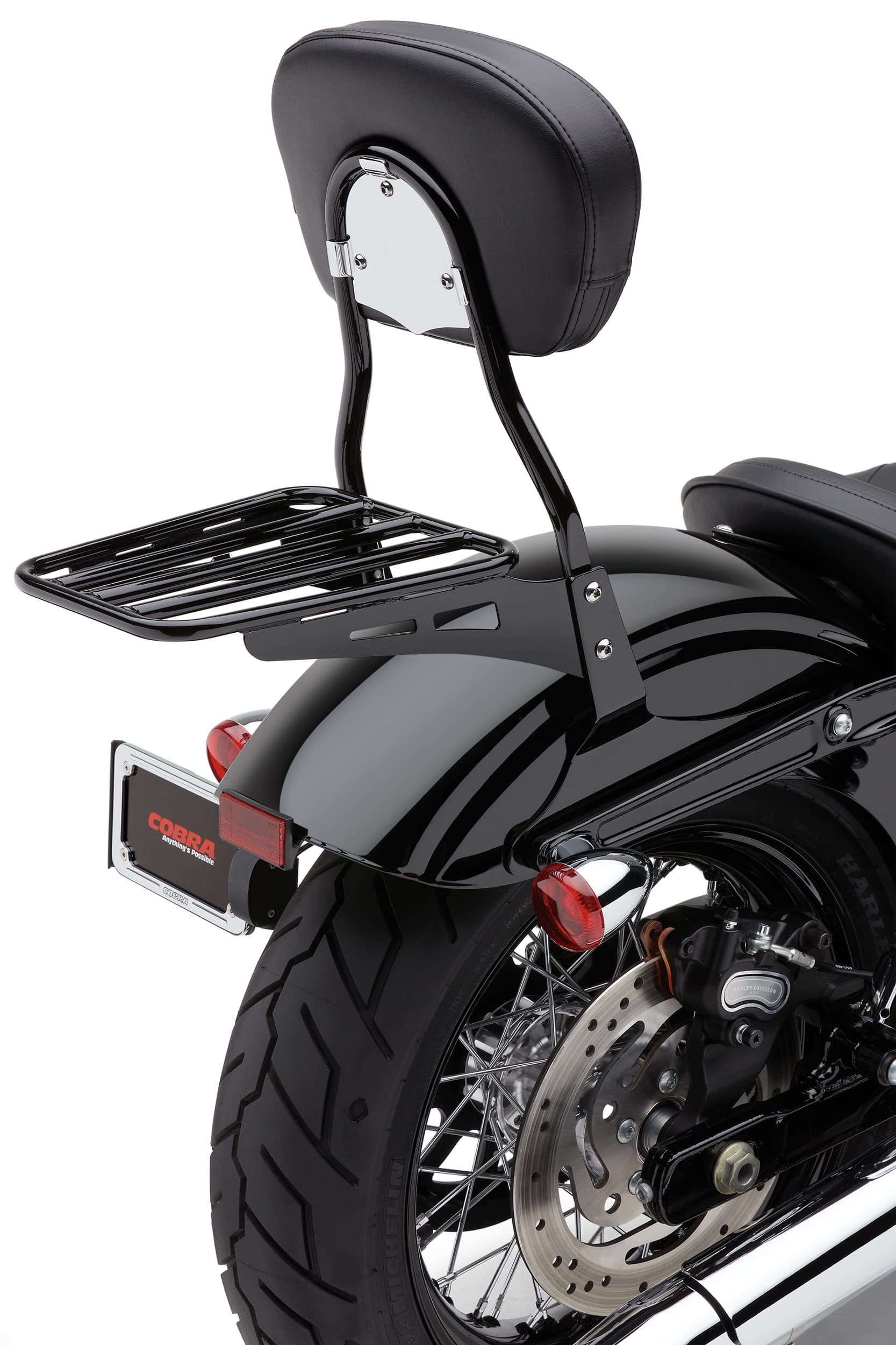 Cobra Sissy Bar Luggage Rack Tube Black Honda Yamaha