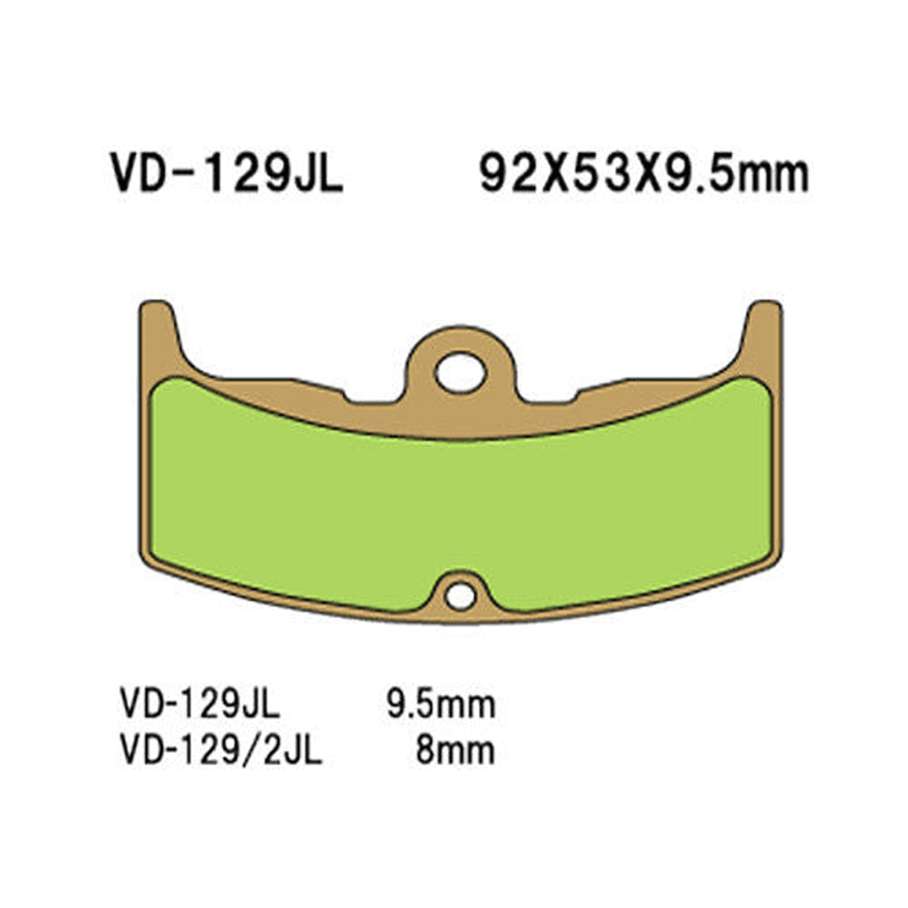 VESRAH SINTERED METAL BRAKE PADS, VD-129/2JL