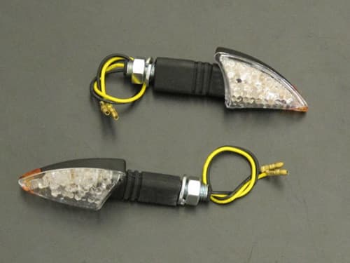 TURNSIGNAL SET SHARK BLACK LONG 2PCS