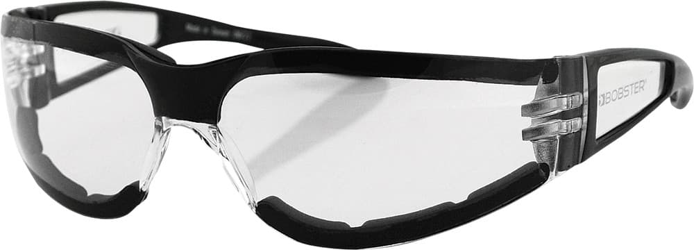 Bobster Shield II Sunglasses Black W/Clear Lens