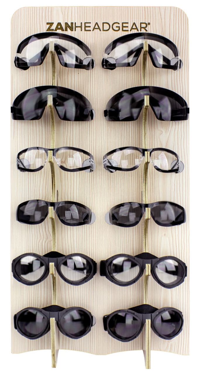 ZAN RIDER SUNGLASSES/GOGGLES ASSORTMENT, 12-PIECE SET
