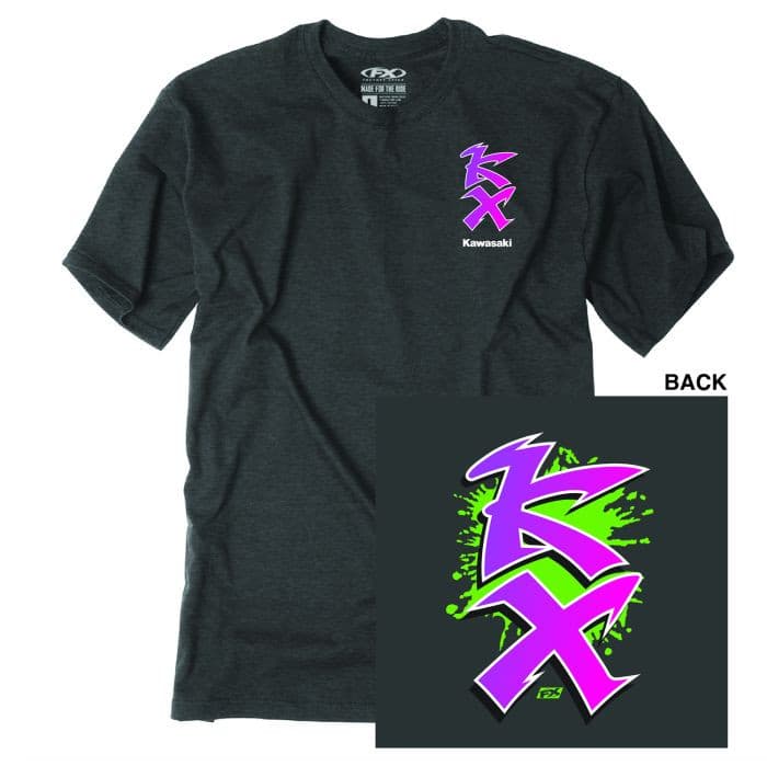 FACTORY EFFEX KAWASAKI RETRO KX T-SHIRT / HTHR CHARCOAL L