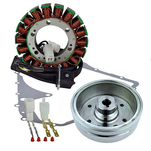 RMSTATOR KIT FLYWHEEL + STATOR + CRANKCASE COVER GASK