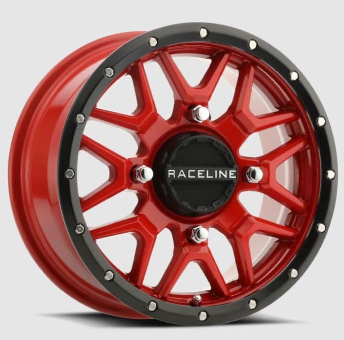 Raceline Krank Wheel 14X7 4/110 5+2 (+10MM) Black/Red