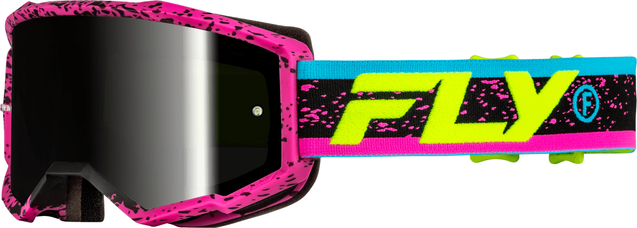 Fly Racing Zone Goggle Pink/Black/Hi-Vis W/ Black Mirror/Smoke Lens