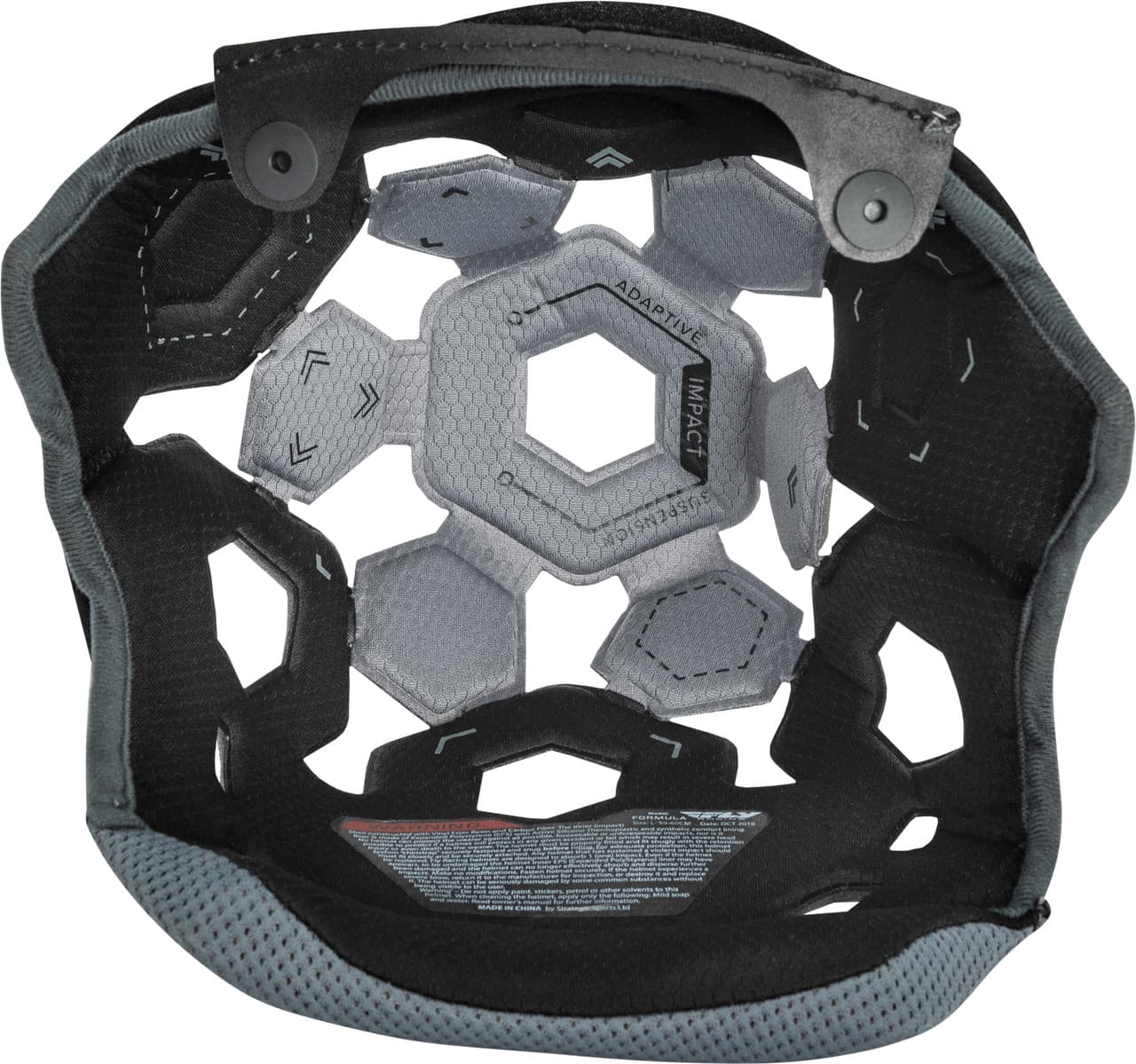 Fly Racing Formula Helmet Liner Black/Cool Grey XL
