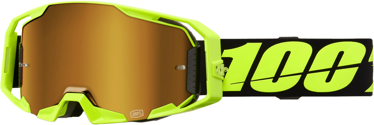 100-PERCENT Armatic Goggle Neon Yellow Mirror True Gold