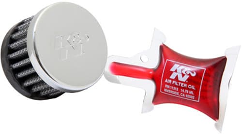 K&N Crankcase Vent Air Filter Direct Mount Chrome Top
