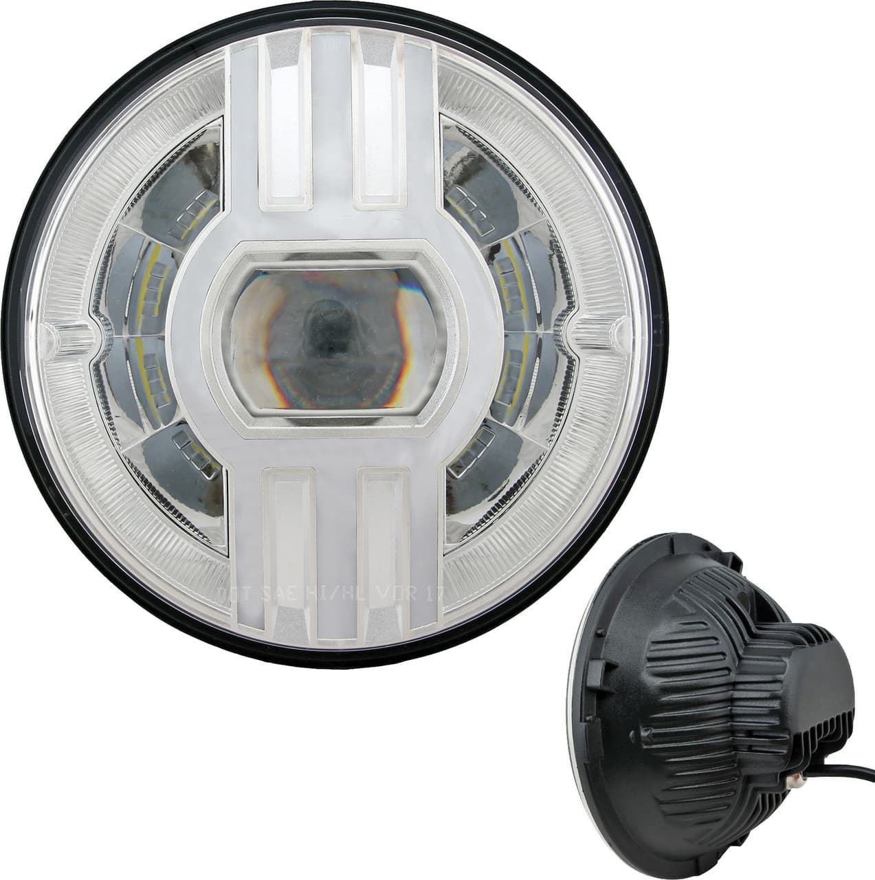 Cyron Headlight 7" Beast 2 Chrome W/Driving Light