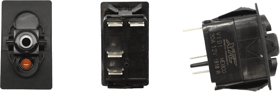 XTC Power Products Dash Switch Body Momentary Amber Bottom