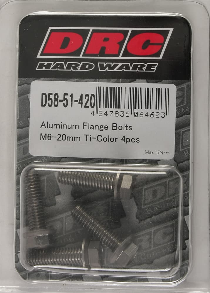 Drc Aluminum Flange Bolts Titanium M6X20MM 4/Pack