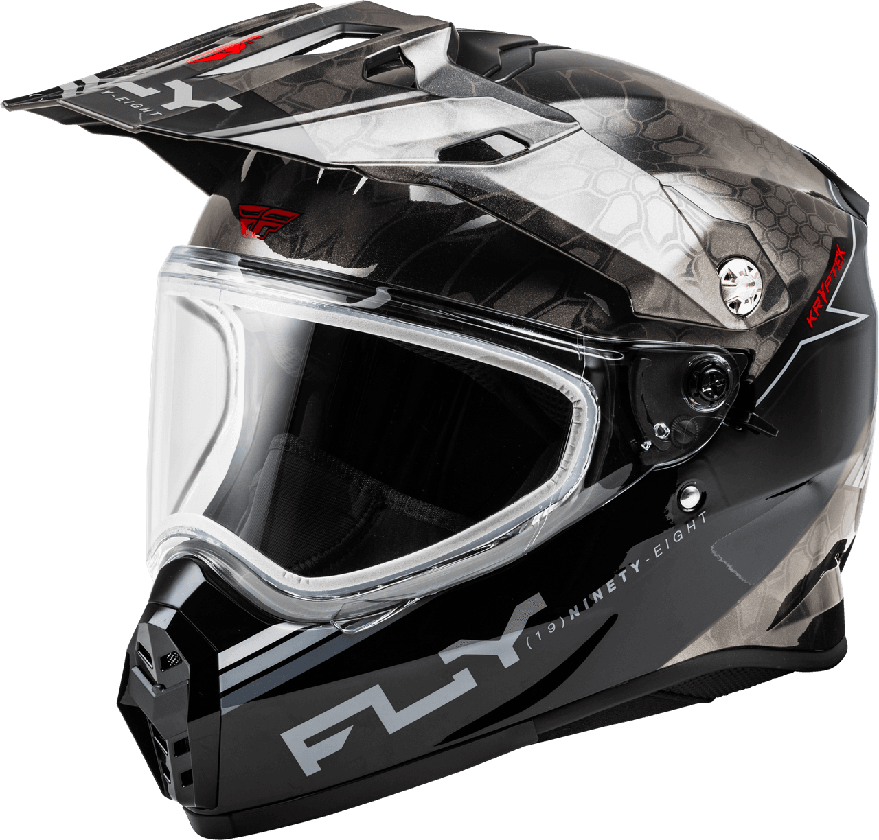 Fly Racing Trekker Cw Conceal Helmet Dual Shield Black/Grey/White LG