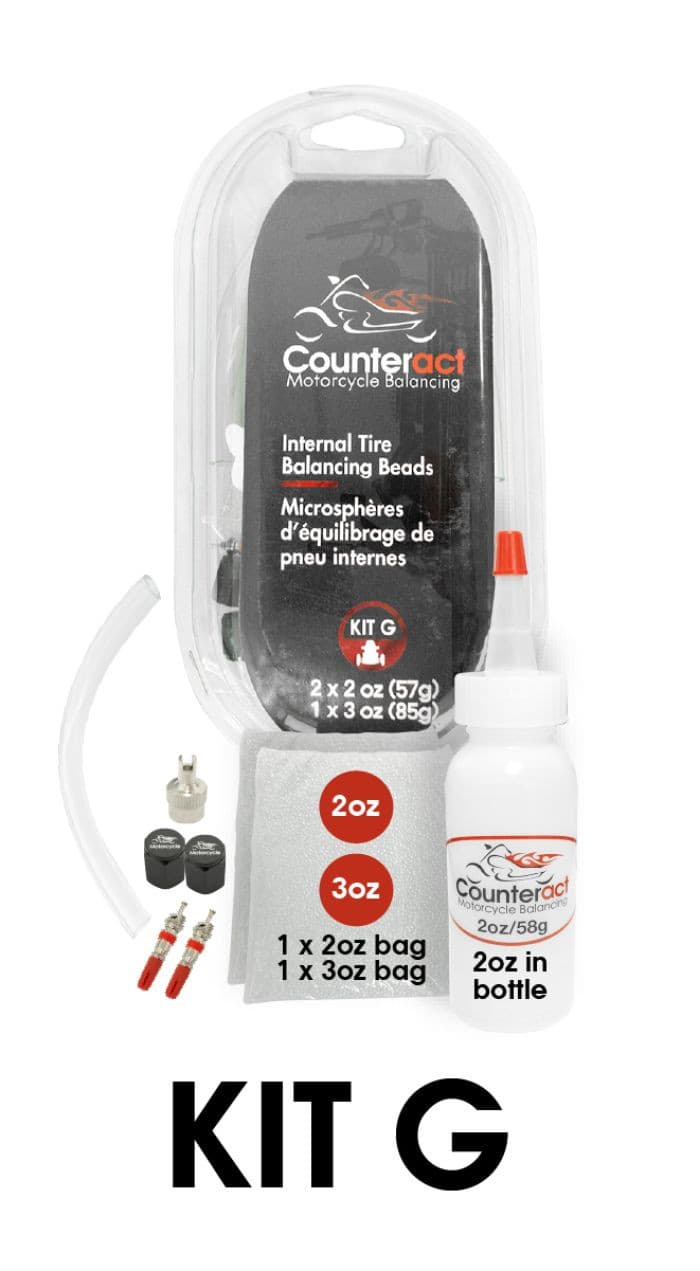 COUNTERACT (2)2OZ & (1)3OZ BAG CAPS/CORES/VALVE TOOL/BOTTLE