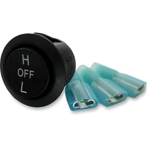 UNIVERSAL ROCKER SWITCH "HI-LOW-OFF" WITH CONNECTOR CLIPS