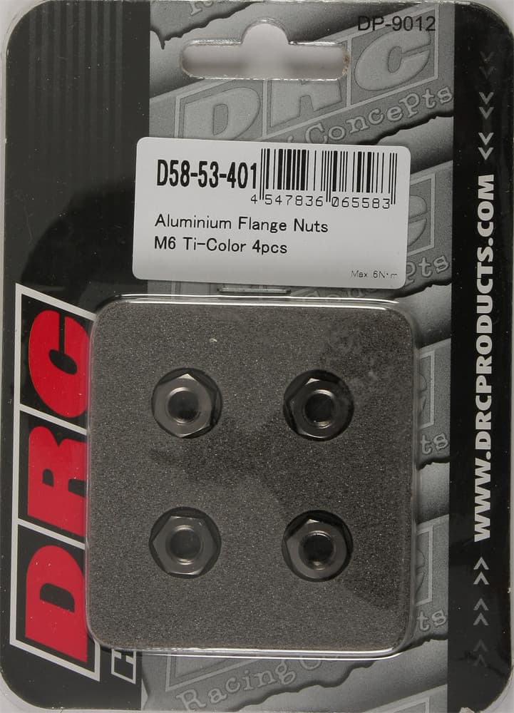 Drc Aluminum Flange Nuts Titanium M6X12MM 4/Pack