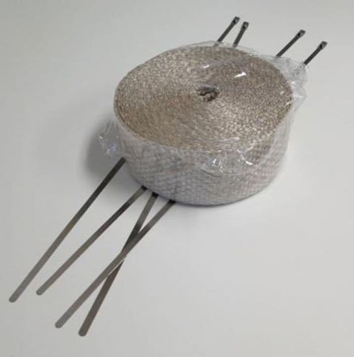 HELIX 2" X 25 FT.TAN EXHAUST WRAP KIT W/ TIES