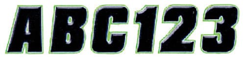 2" LETTER & NUMBER KIT BLACK / GREEN