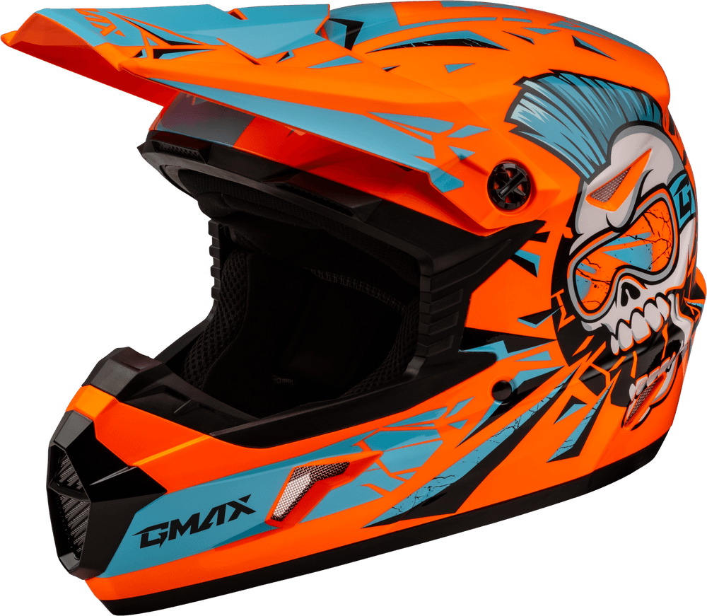 Gmax Youth MX-46Y Unstable Helmet Hi Vis Orange/Blue YS