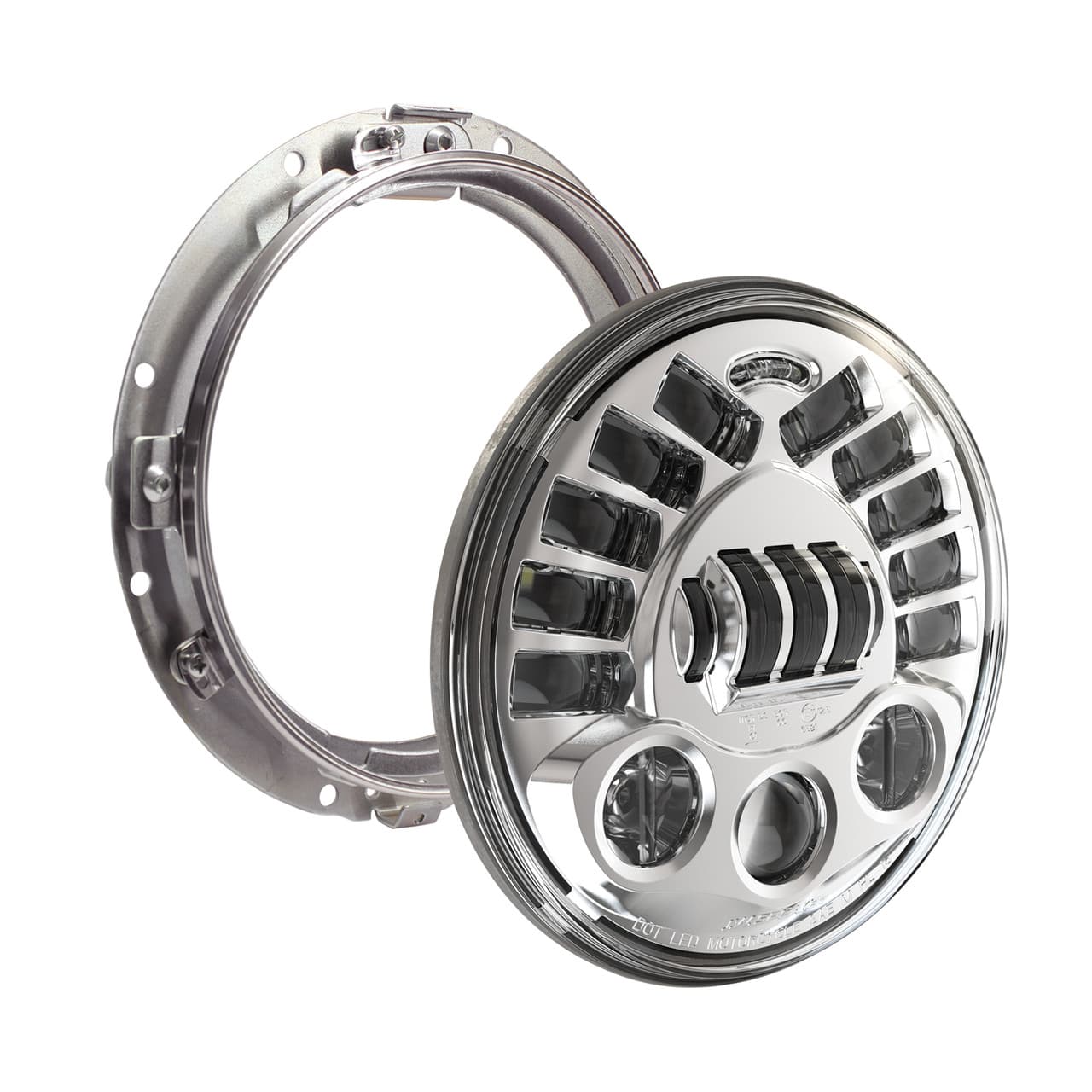 Jw Speaker 8790A2 Adaptive Headlt 7" Chrome Bezel W/Mount Ring