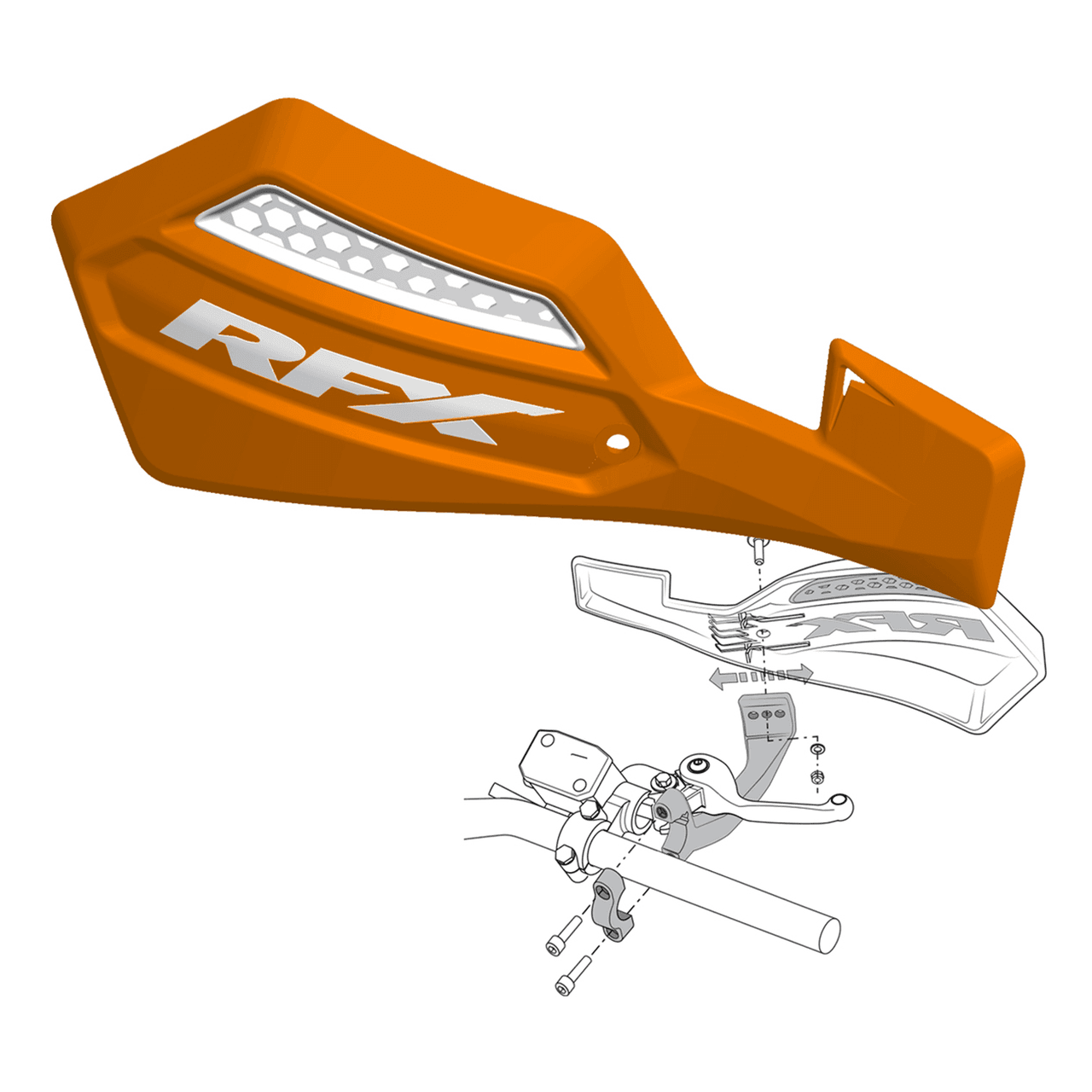 RFX Race Series Handguard Orange Inc Mount Kit