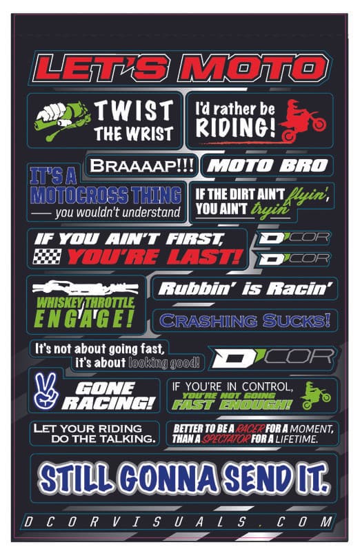 D-Cor Kids Moto Talk Decal Sheet