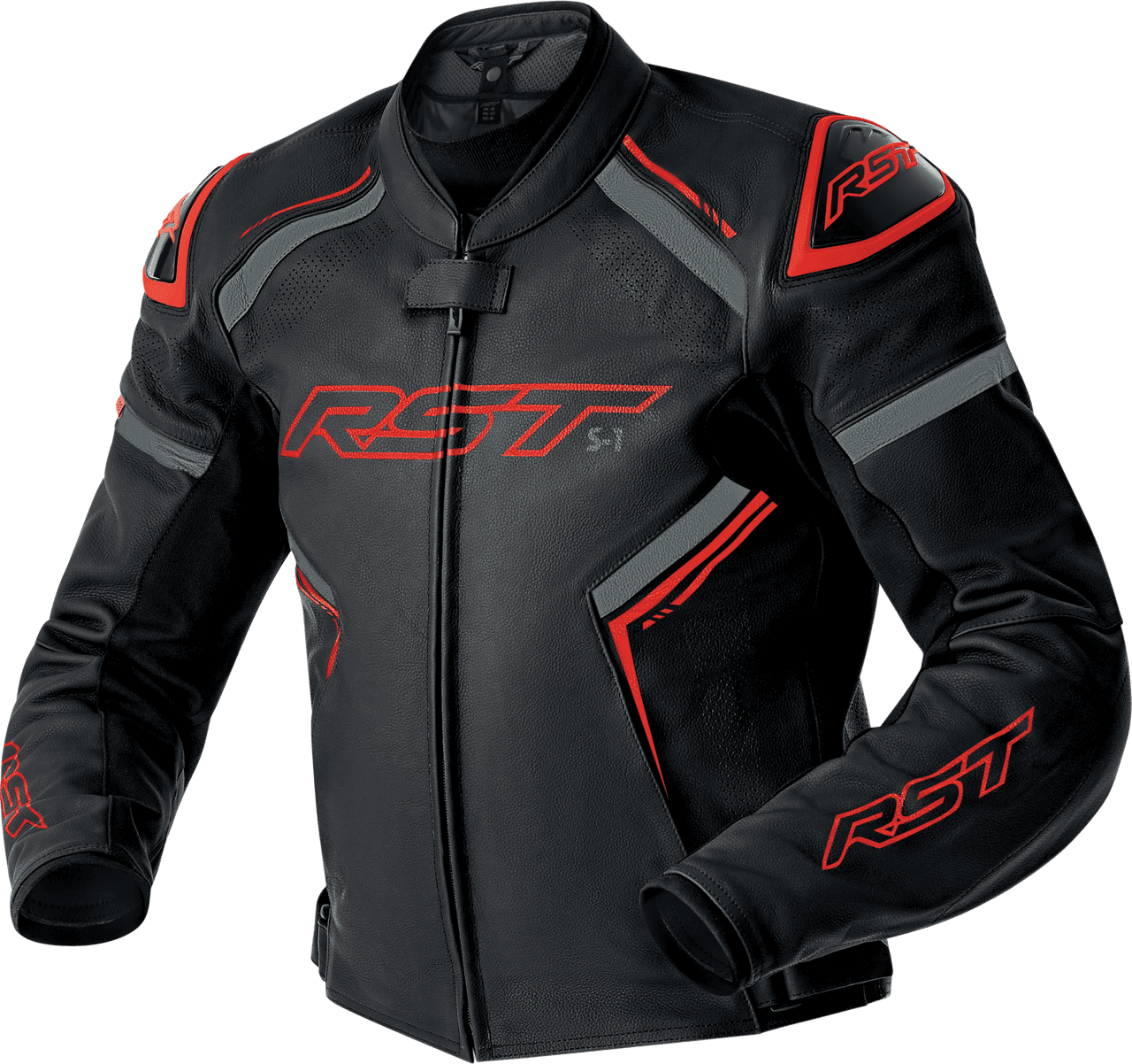 RST S1 D3O Leather Jacket Black/Grey/Red 3X