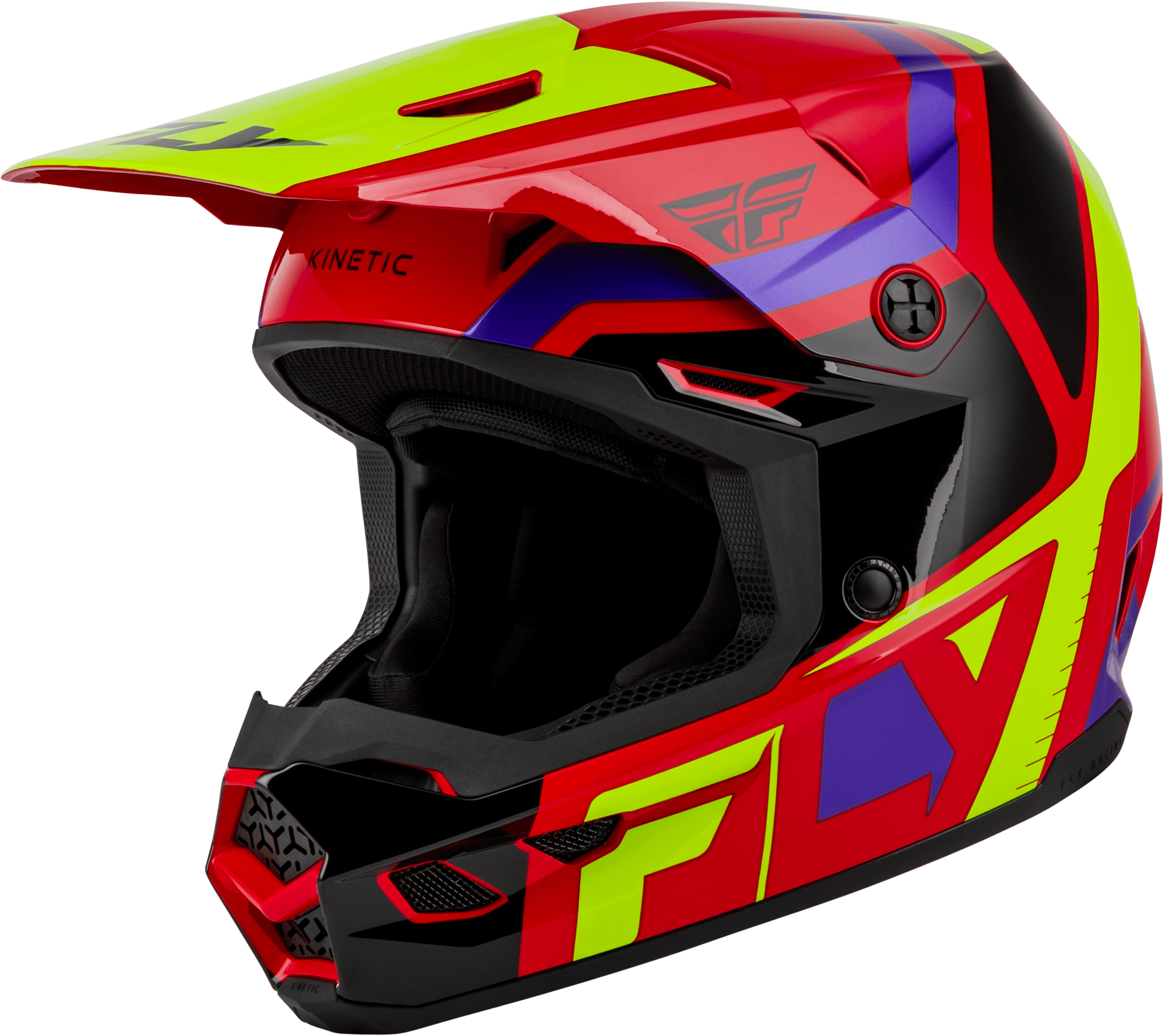 YOUTH KINETIC SCRAP HELMET RED/HI-VIS/PURPLE/BLACK YL