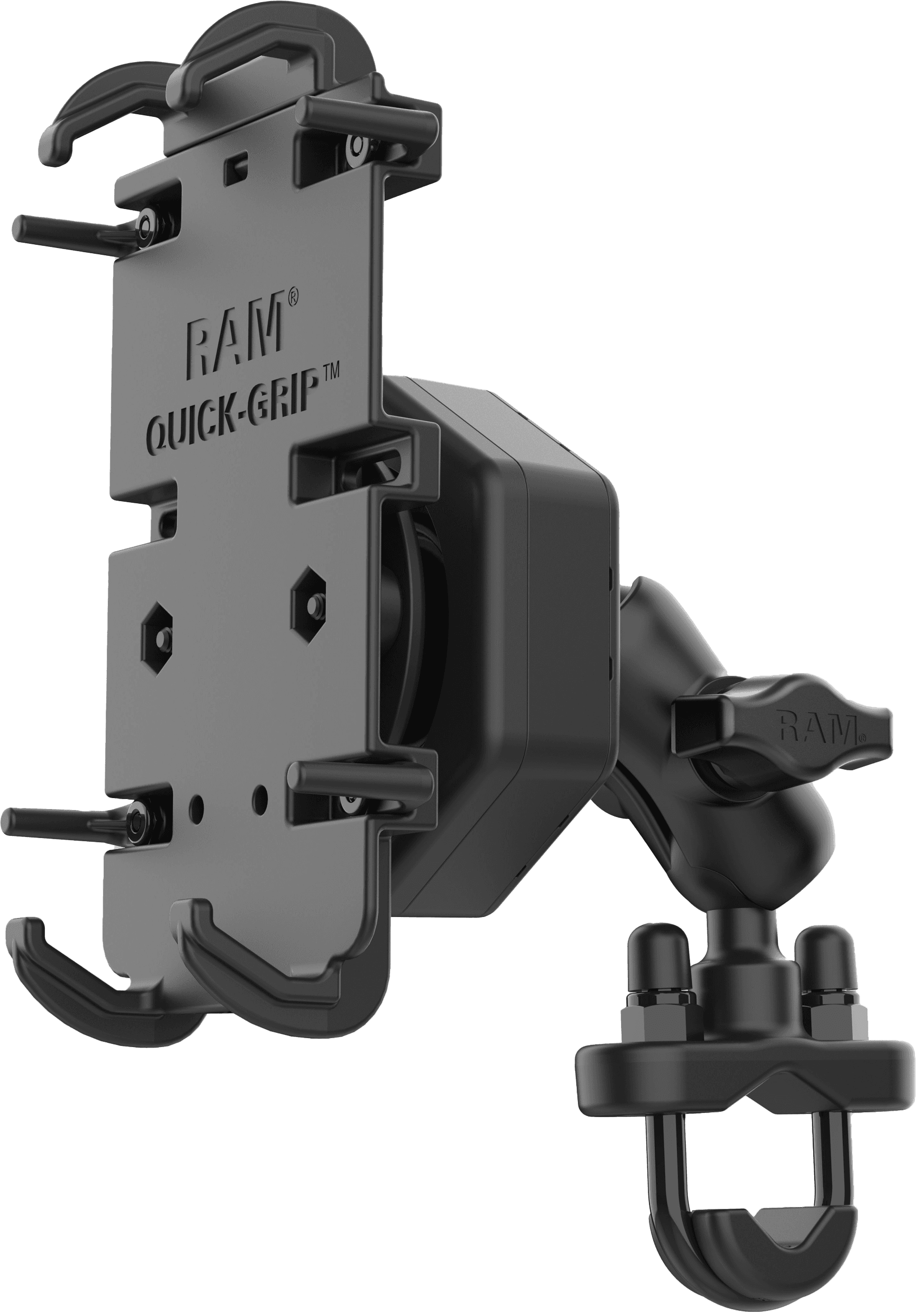 Ram Quick-Grip XL Phone Mount Vibe-Safe & U-Bolt Base Short