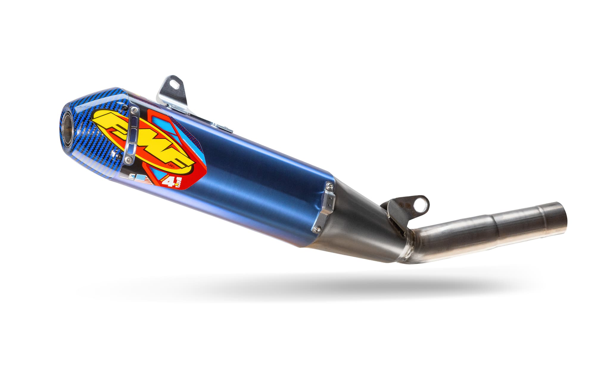 FMF Ano Ti Factory 4.1 Rct Sl Muffler W/Blue Carbon Cap