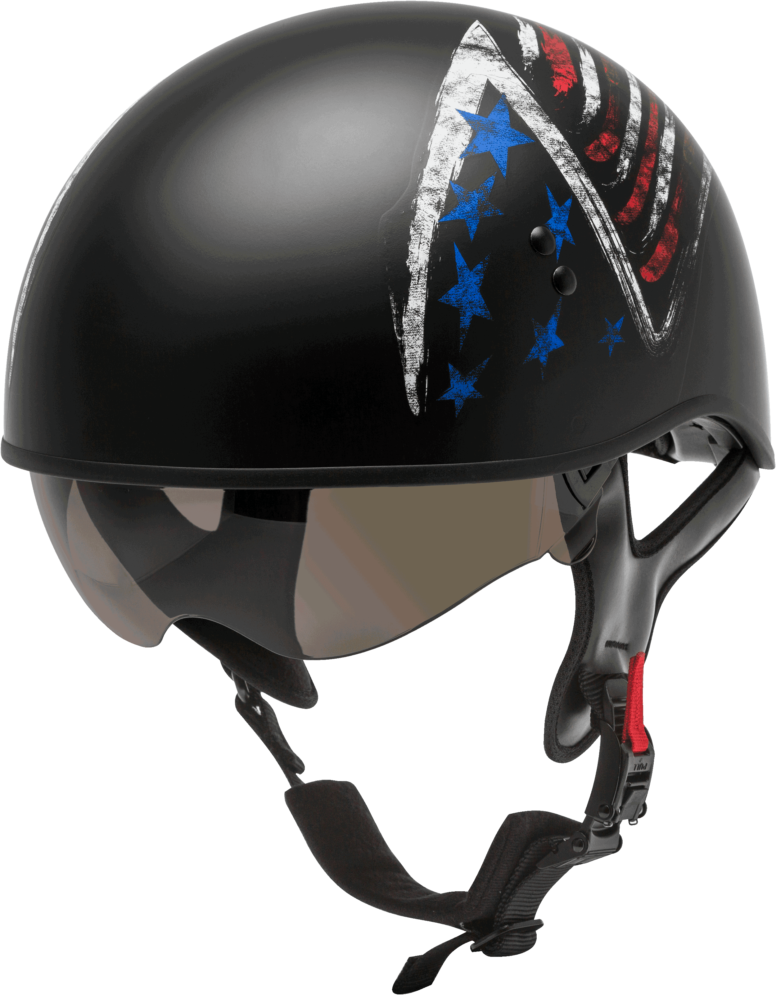 HH-65 HALF HELMET BRAVERY MATTE BLACK/RED/WHITE/BLUE LG