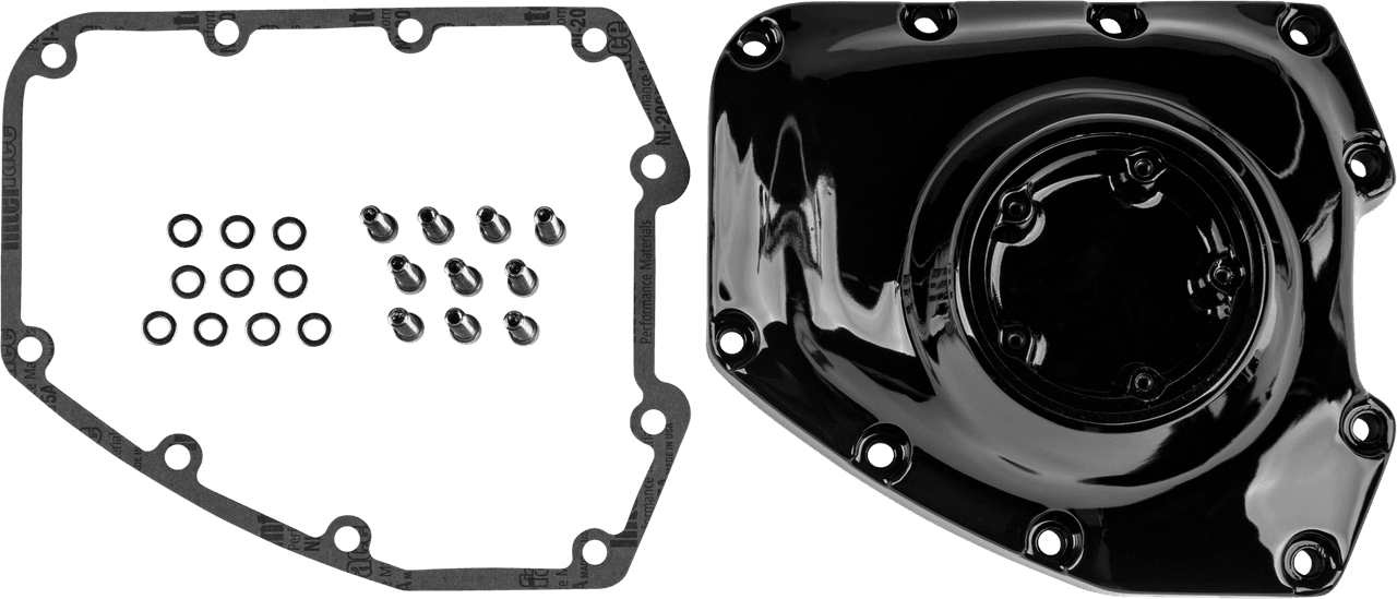 TC CAM COVER BLACK W/ GSKT HRDWR 02-17