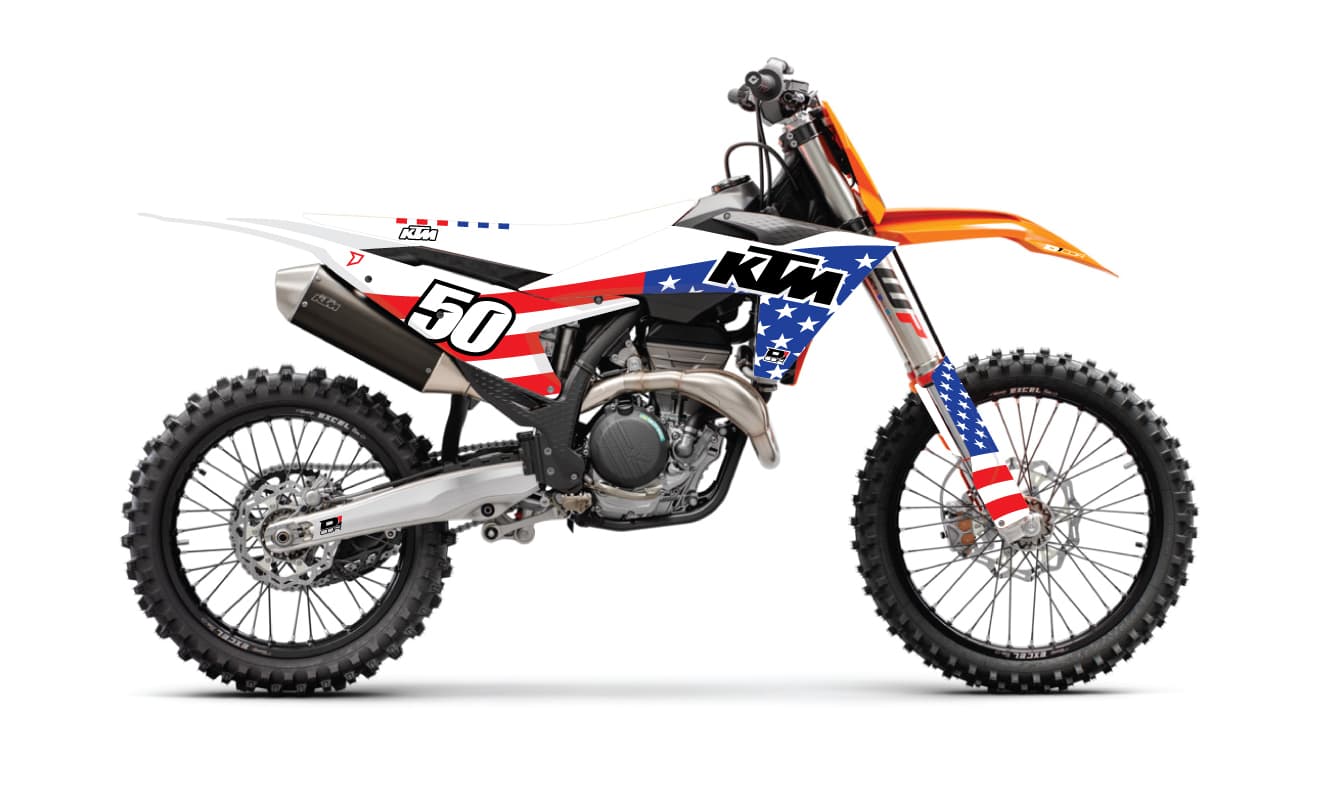 D-Cor Complete Kit Usa KTM Sx/F 125-250 White Bg