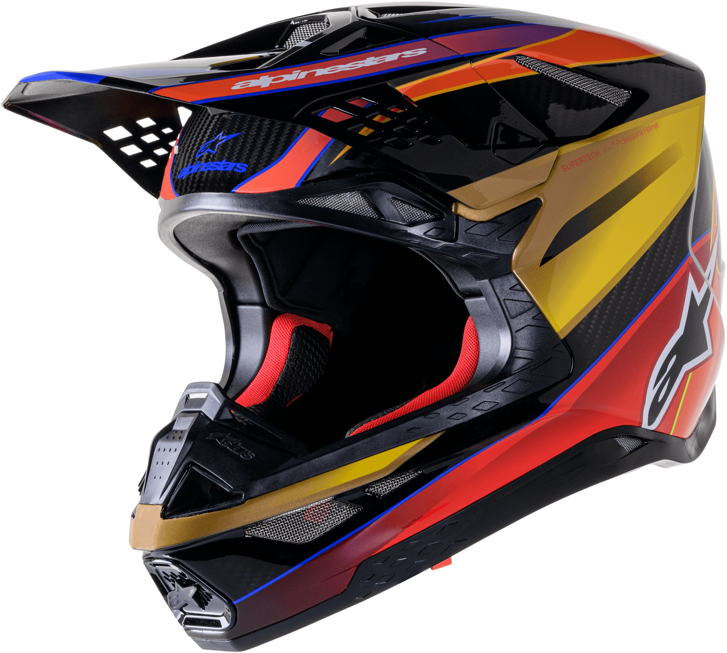 SUPERTECH S-M10 ERA HELMET GOLD YLW/RIO RED GLOSSY 2X