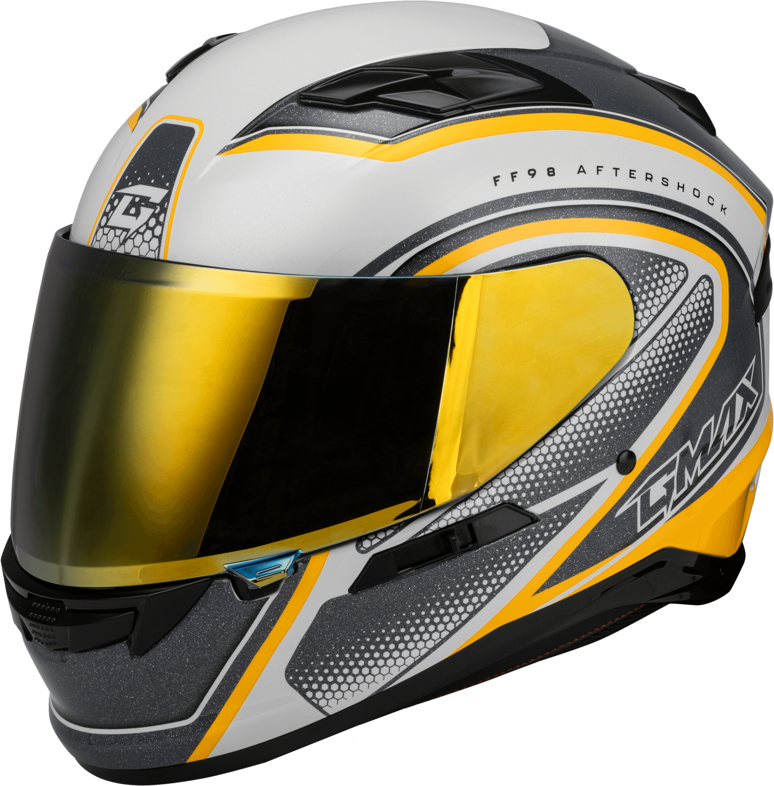 FF-98 AFTERSHOCK HELMET WHITE/METALLIC SILVER XL