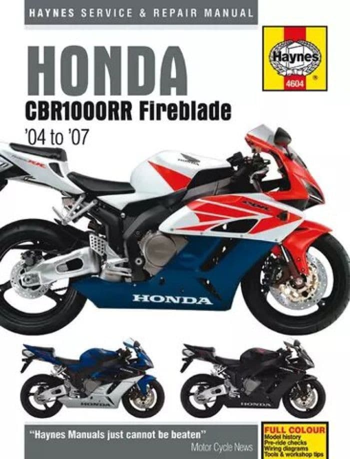 HONDA CBR1000RR FIREBLADE, '04-'07 HAYNES MANUAL