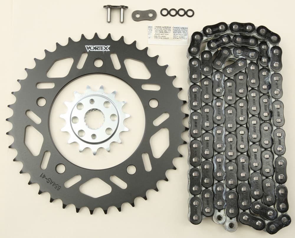 Vortex Sprocket/Chain Kit Stl/Stl 15/41T Sil RX3 520-114L Black