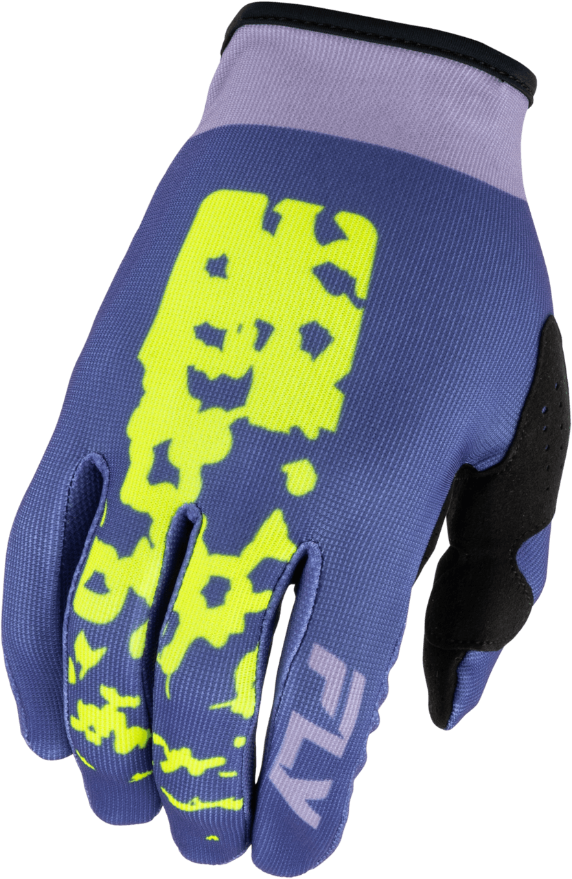 Fly Racing Women'S Lite Flake Gloves Lavendar/Blue/Yellow XS
