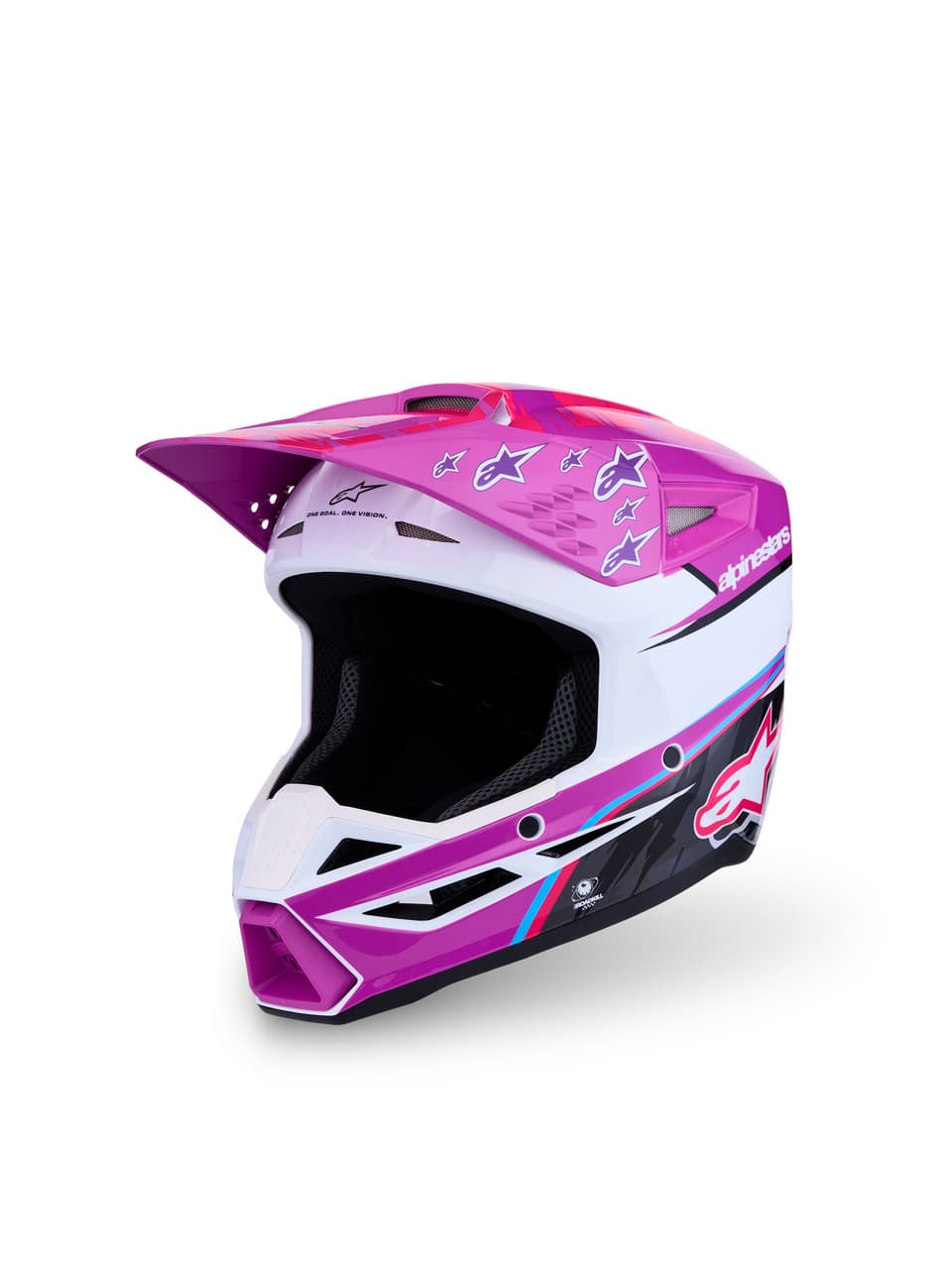 Alpinestars S-M3 Falcon Youth Helmet ECE06/DOT Prpl/White/Black/Pink Fl Gloss YS