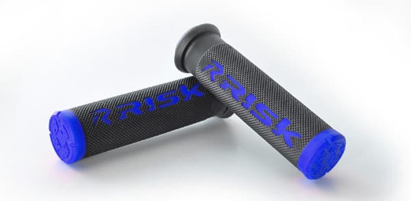 RISK RACING ATV/MTB GRIPS - FUSION 2.0 WITH GRIP TECH - BLUE