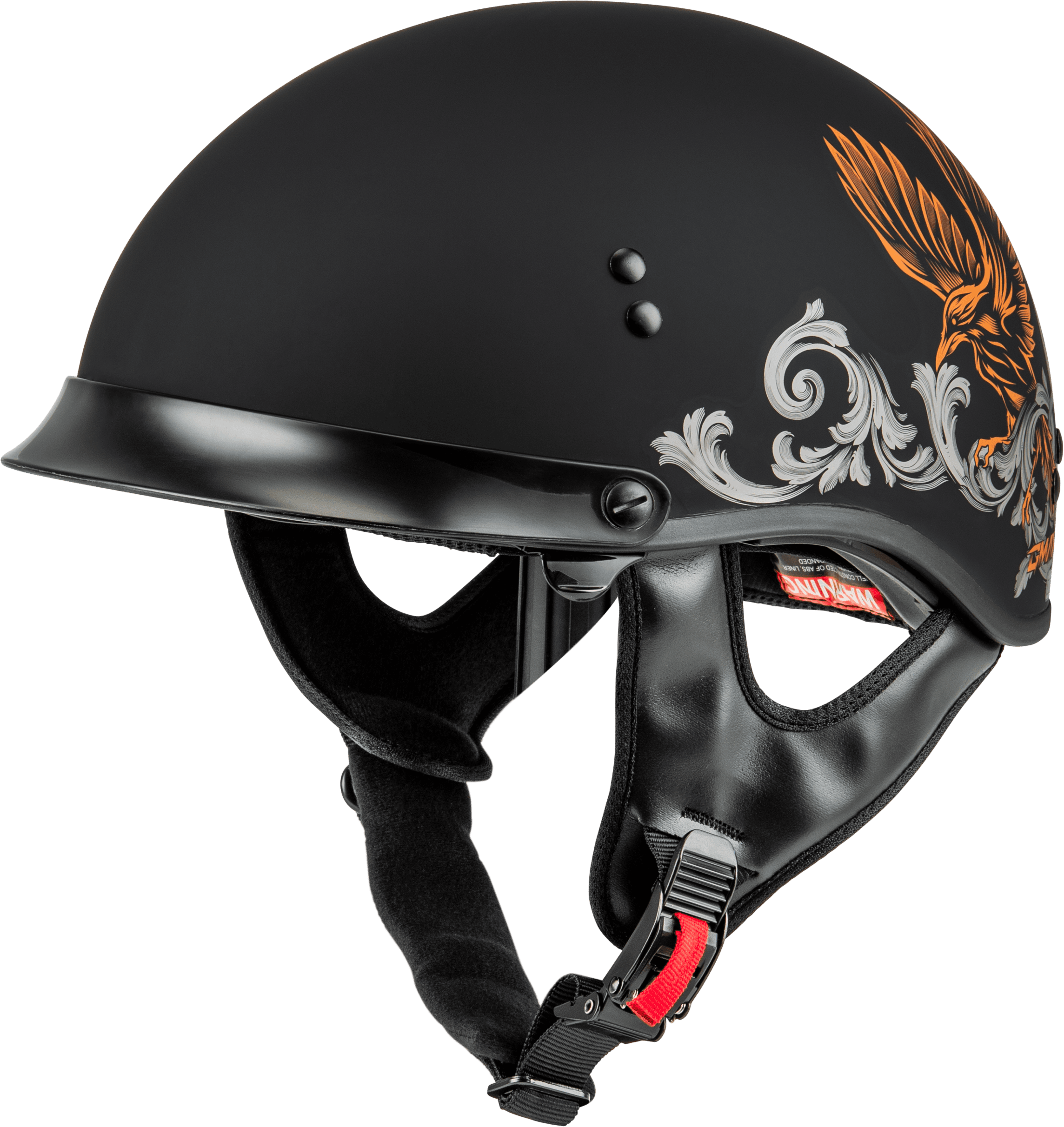 HH-65 CORVUS HELMET W/PEAK MATTE BLACK/SILVER/ORANGE MD