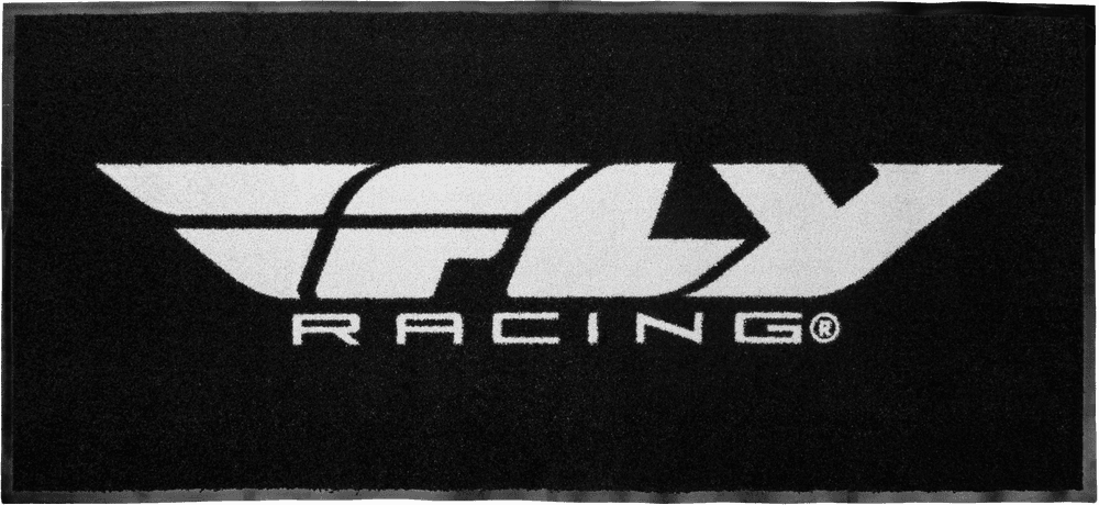 Fly Racing Floor Rug Black/White 73"X33"