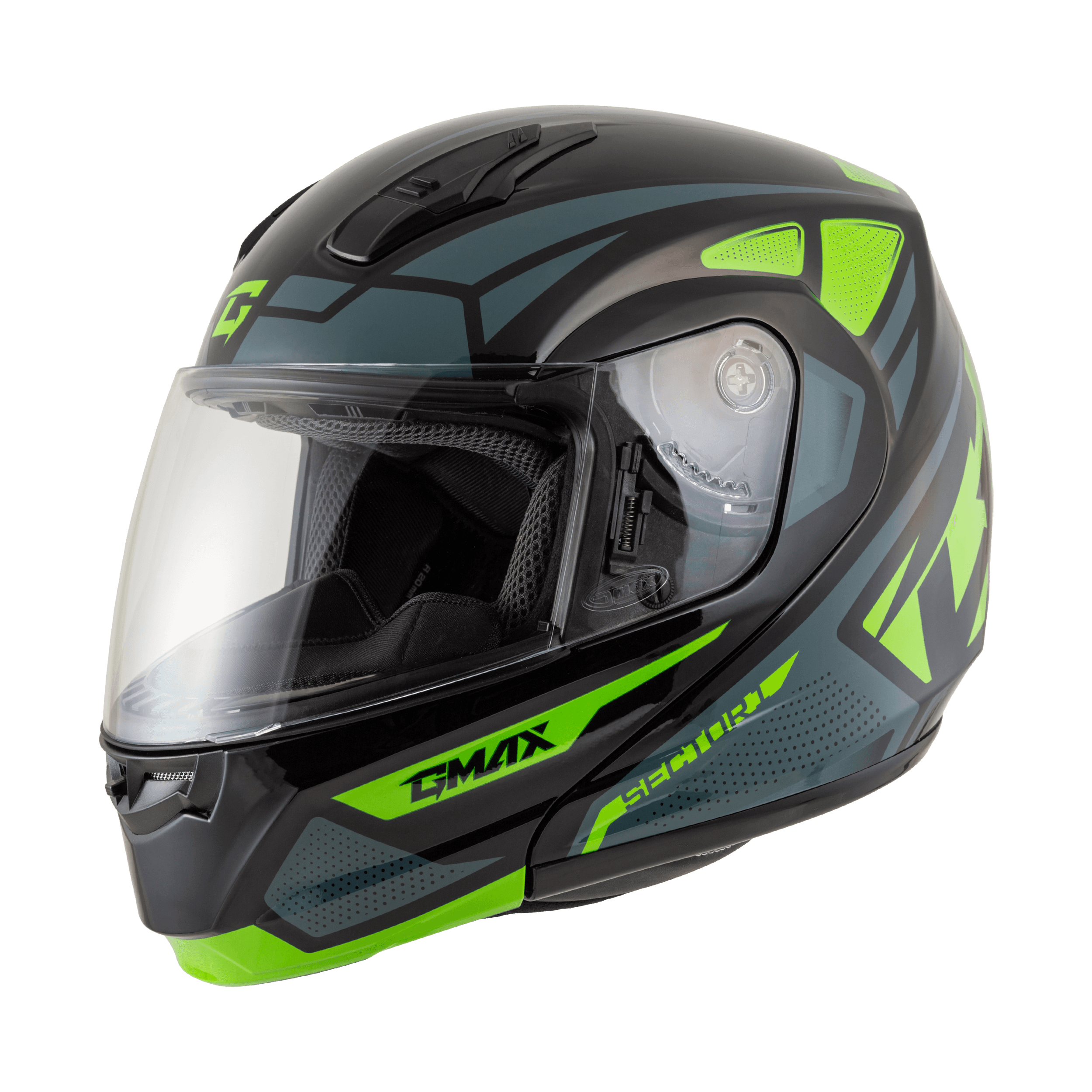 MD-04 SECTOR HELMET BLACK/GRN/WHT SM