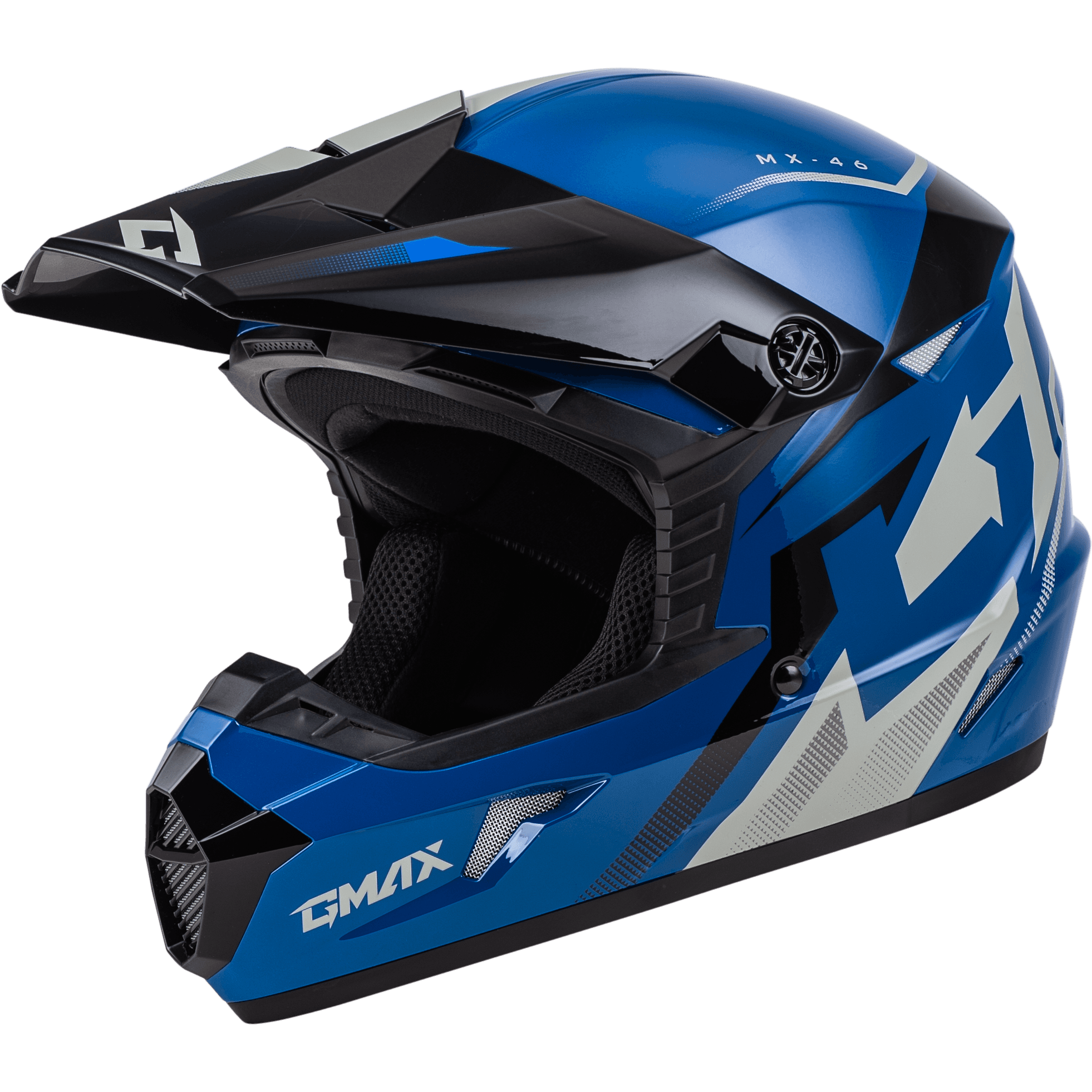 YOUTH MX-46Y COMPOUND HELMET BLUE/BLACK/GREY YM