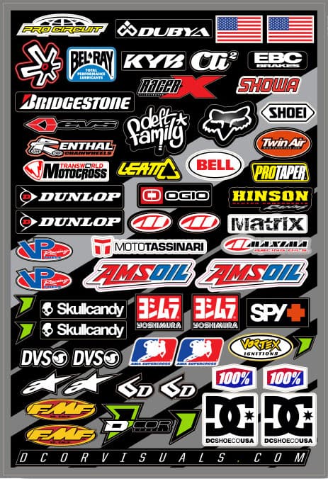 D-Cor Misc Logos Decal Sheet 12"X18"