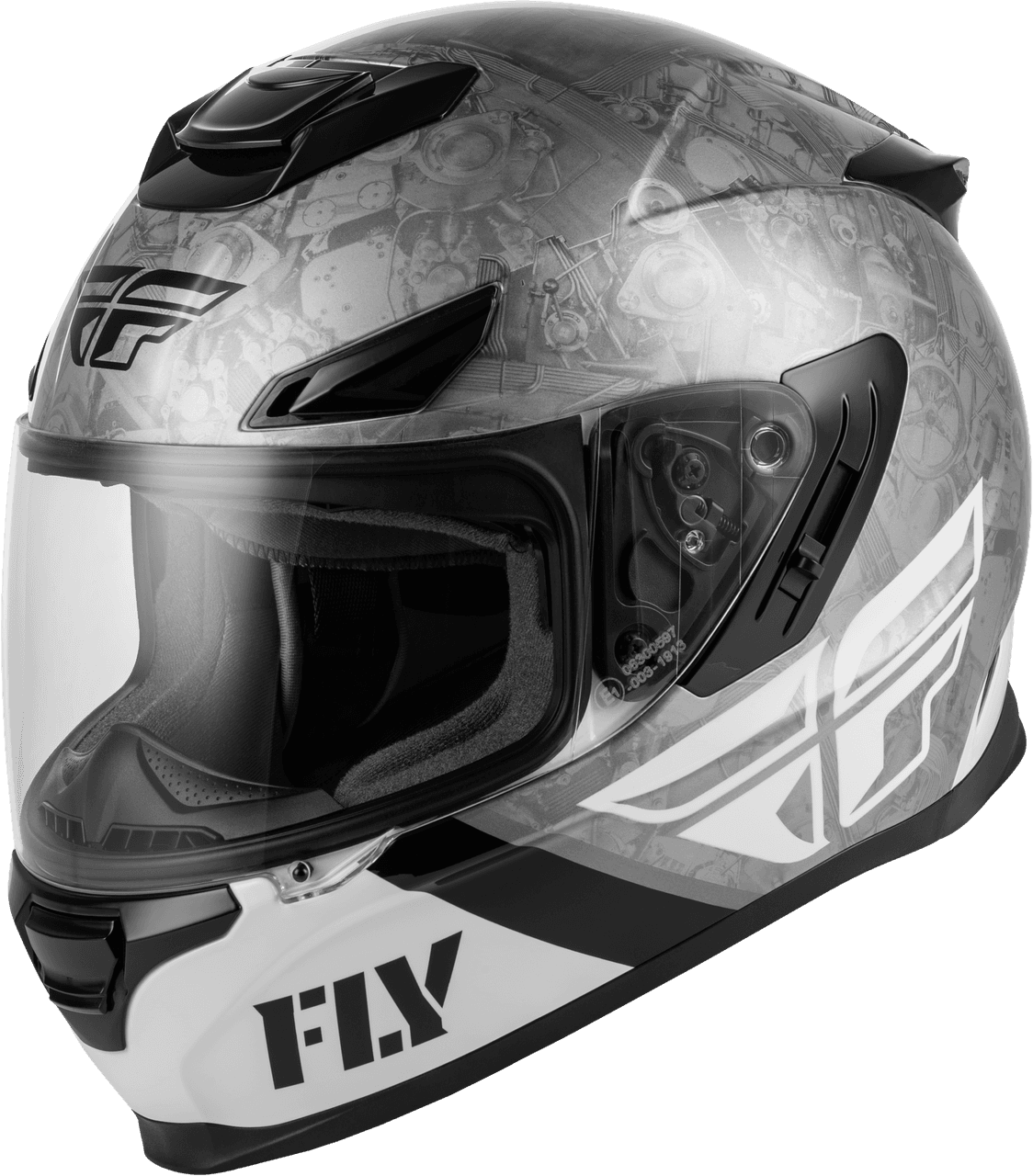 Fly Racing Sentinel Mech Helmet Black/White/Grey XS