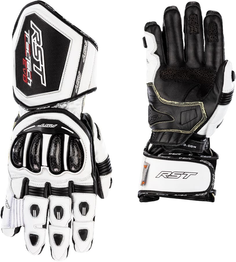 RST Womens Tractech Evo 4 CE Glove White/Black Leather SM