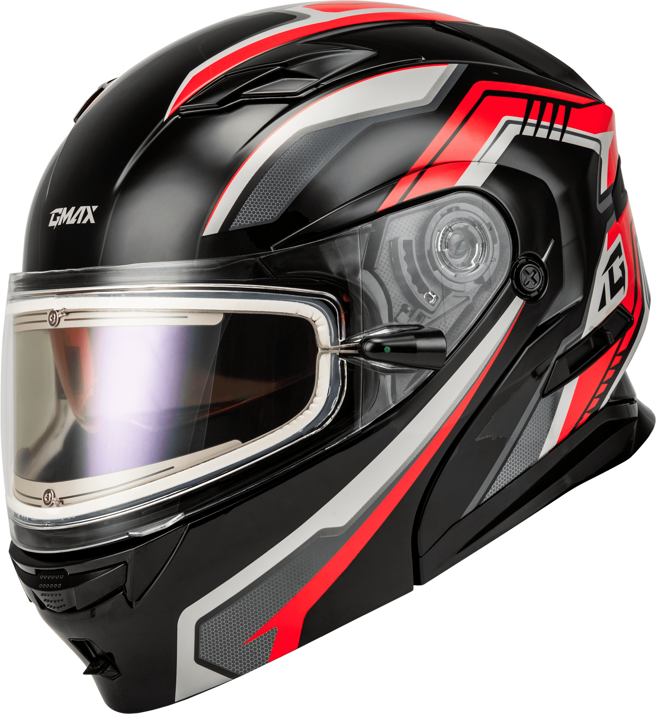 MD-01S TRANSISTOR SNOW HELMET W ELECTRIC SHIELD BLACK/RED XS