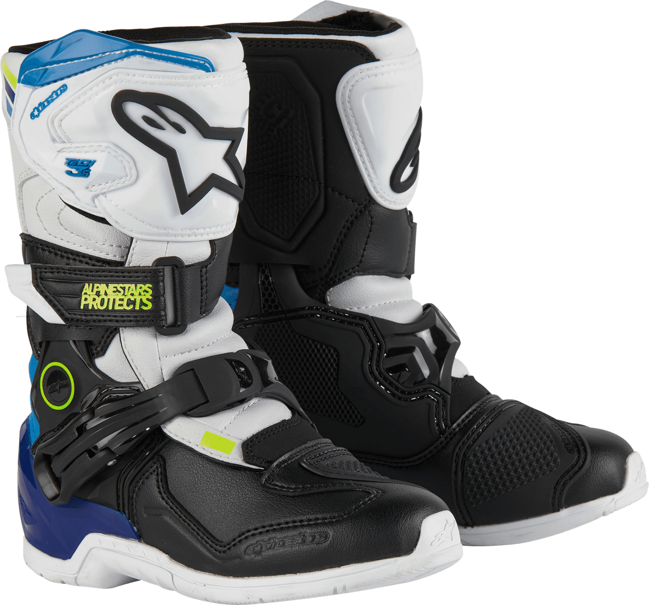 Alpinestars Tech 3S Kids Boots White/Black/Enamel Blue Size 1
