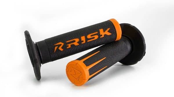 RISK RACING MOTO GRIPS - FUSION 2.0 WITH GRIP TECH - ORANGE